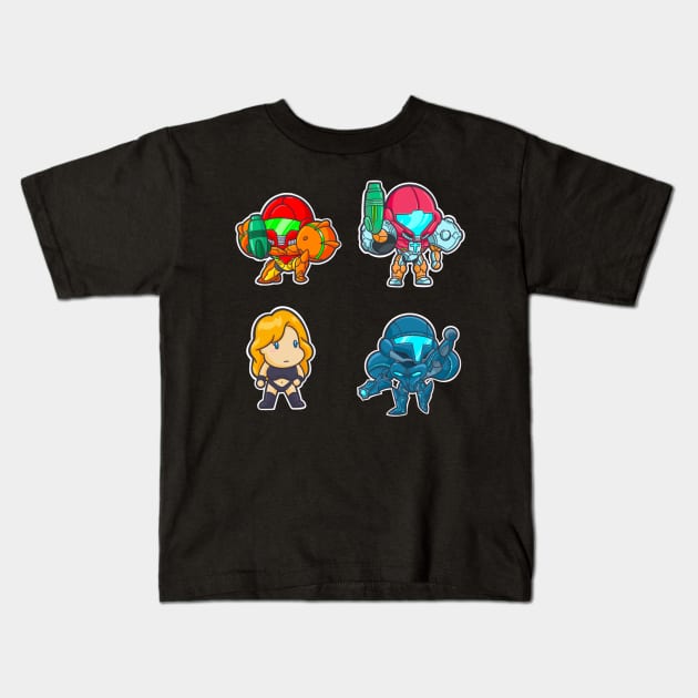 Chibi Metroid (Pack 3) Kids T-Shirt by DrawingsFromHell